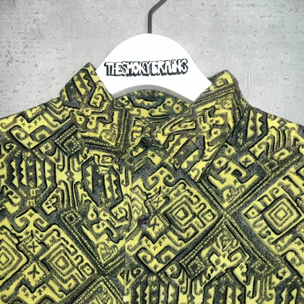 90'S / ETHNIC PATTERN RAYON SS SHIRT (UNISEX)