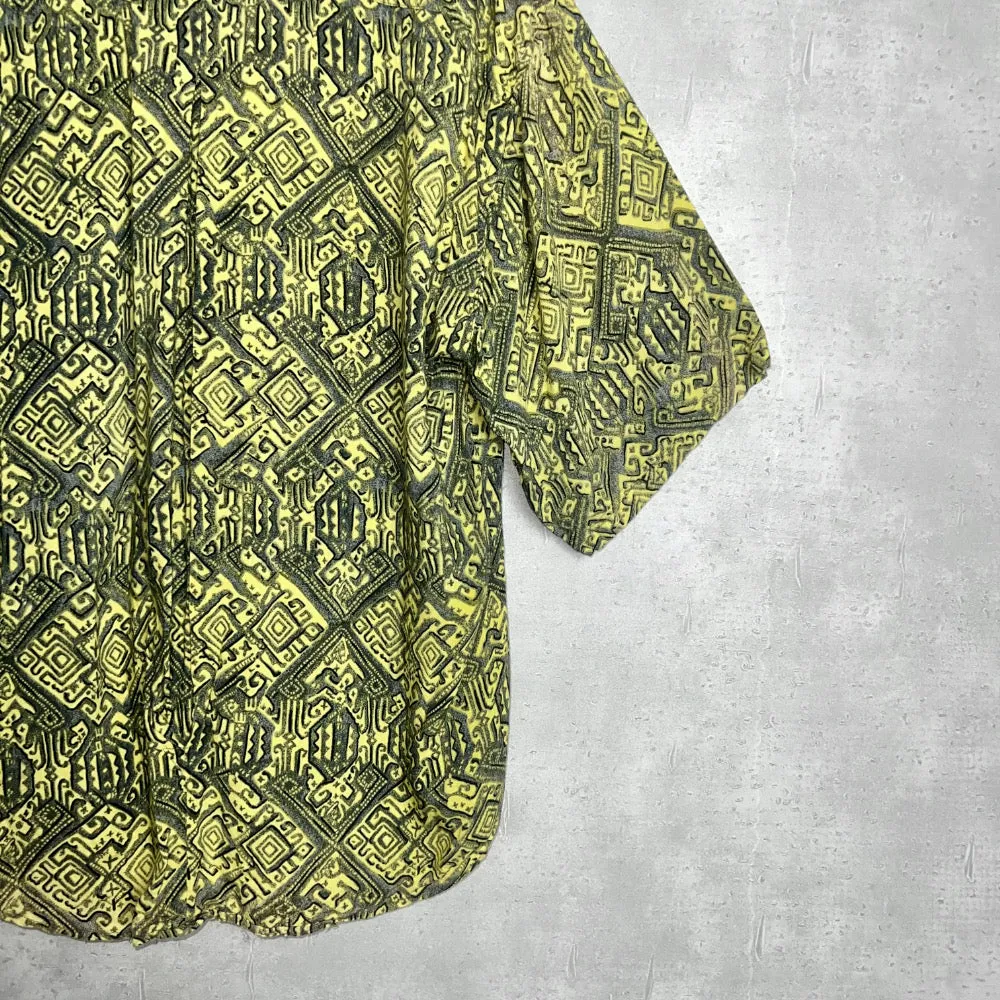 90'S / ETHNIC PATTERN RAYON SS SHIRT (UNISEX)