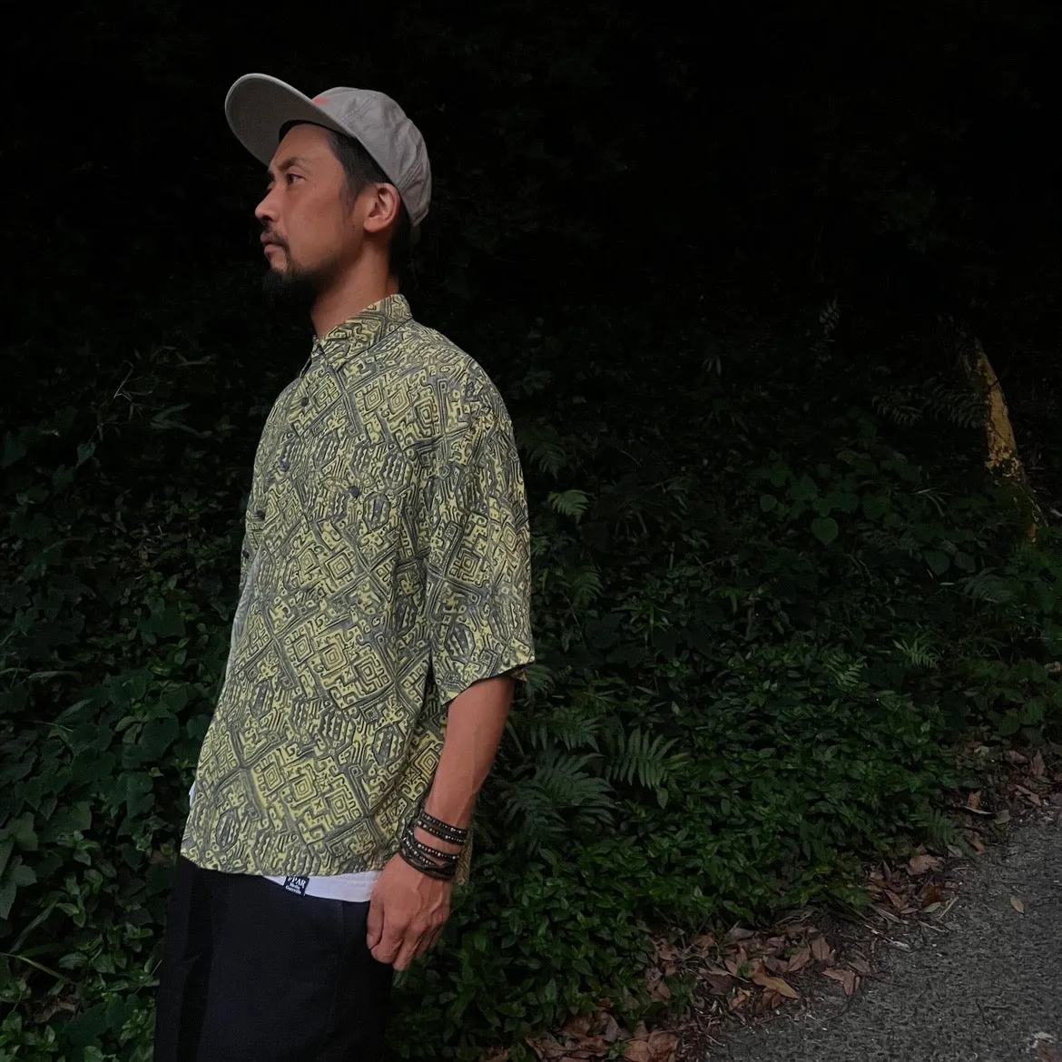 90'S / ETHNIC PATTERN RAYON SS SHIRT (UNISEX)