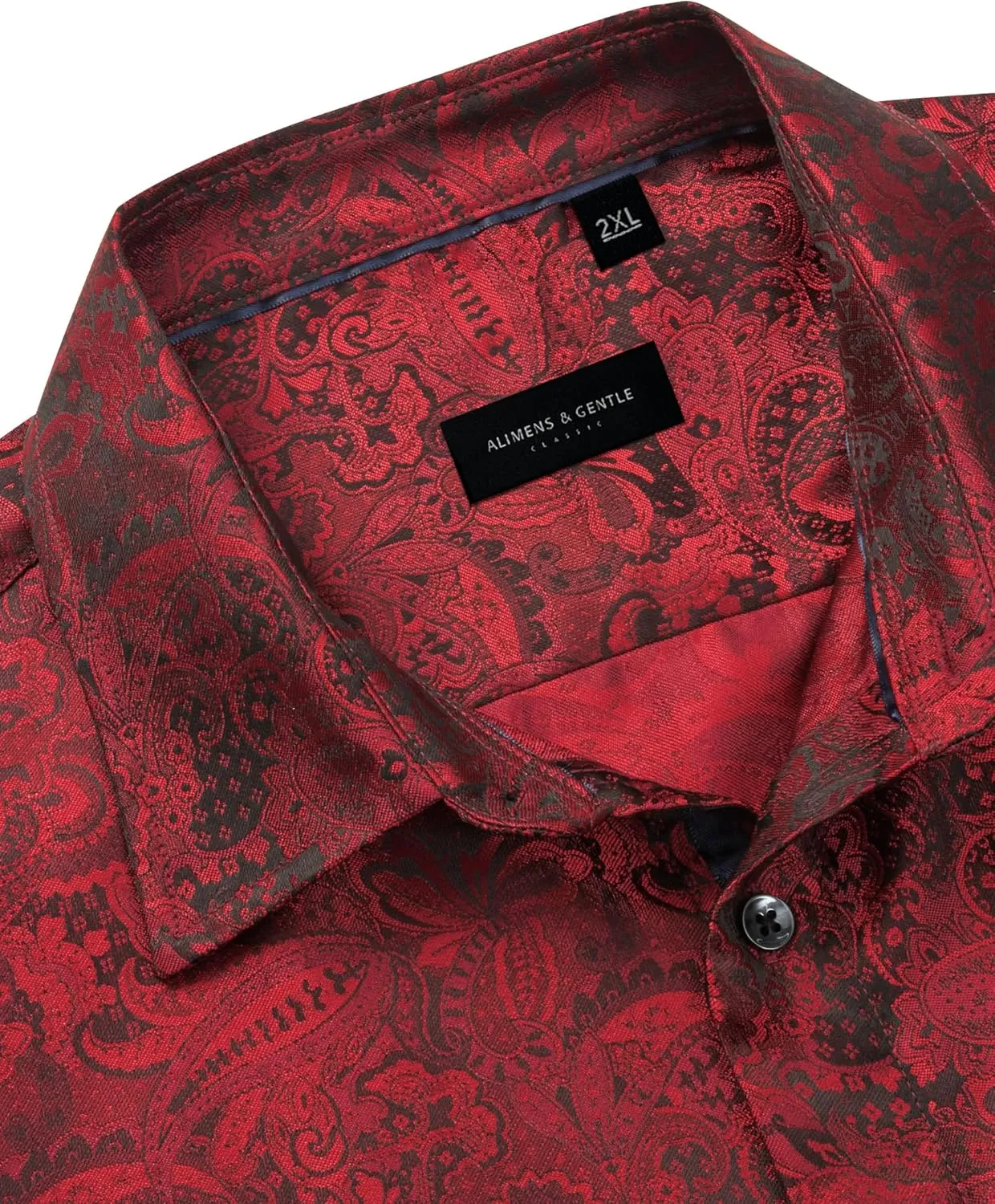 Alimens & Gentle Mens Paisley Shirts Dress Shirt for Men Western Cowboy Shirt Long Sleeve Button Down Shirt Wedding Party