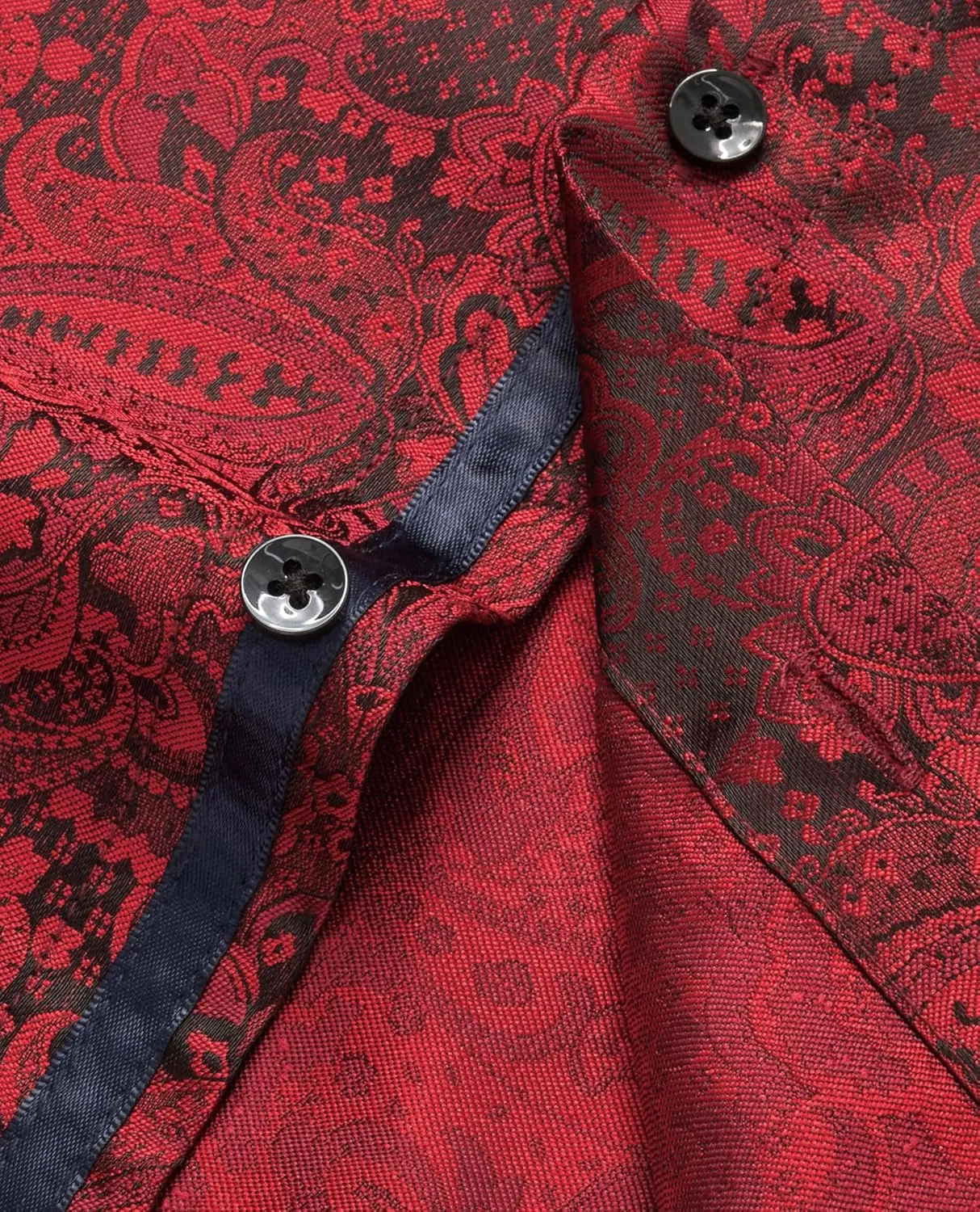 Alimens & Gentle Mens Paisley Shirts Dress Shirt for Men Western Cowboy Shirt Long Sleeve Button Down Shirt Wedding Party