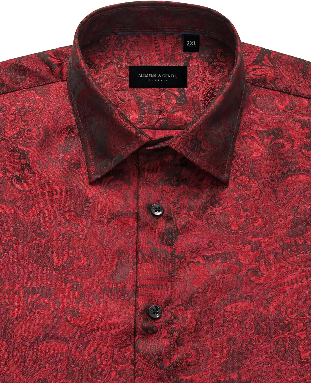 Alimens & Gentle Mens Paisley Shirts Dress Shirt for Men Western Cowboy Shirt Long Sleeve Button Down Shirt Wedding Party