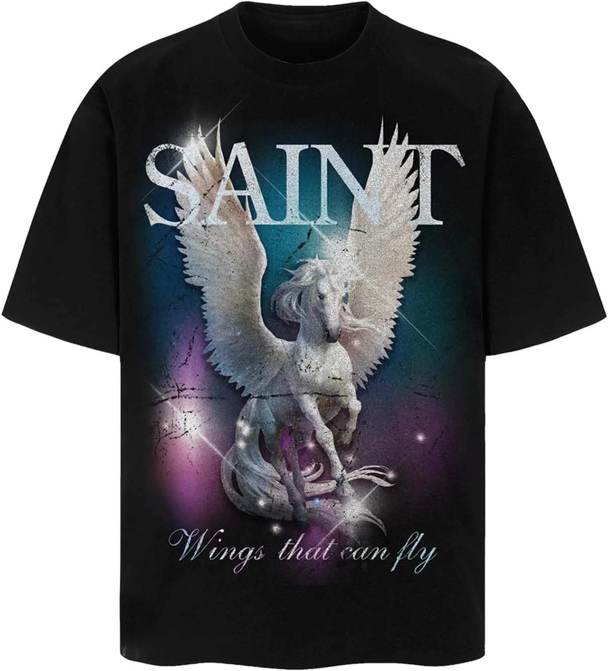 Arnodefrance Unisex Vintage Graphic Tshirt Saint Printing Streetwear Tshirts Hip Hop Rapper Tee Shirt Short Sleeve Shirt