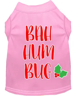 Bah Humbug Screen Print Dog Shirt Light Pink Xl