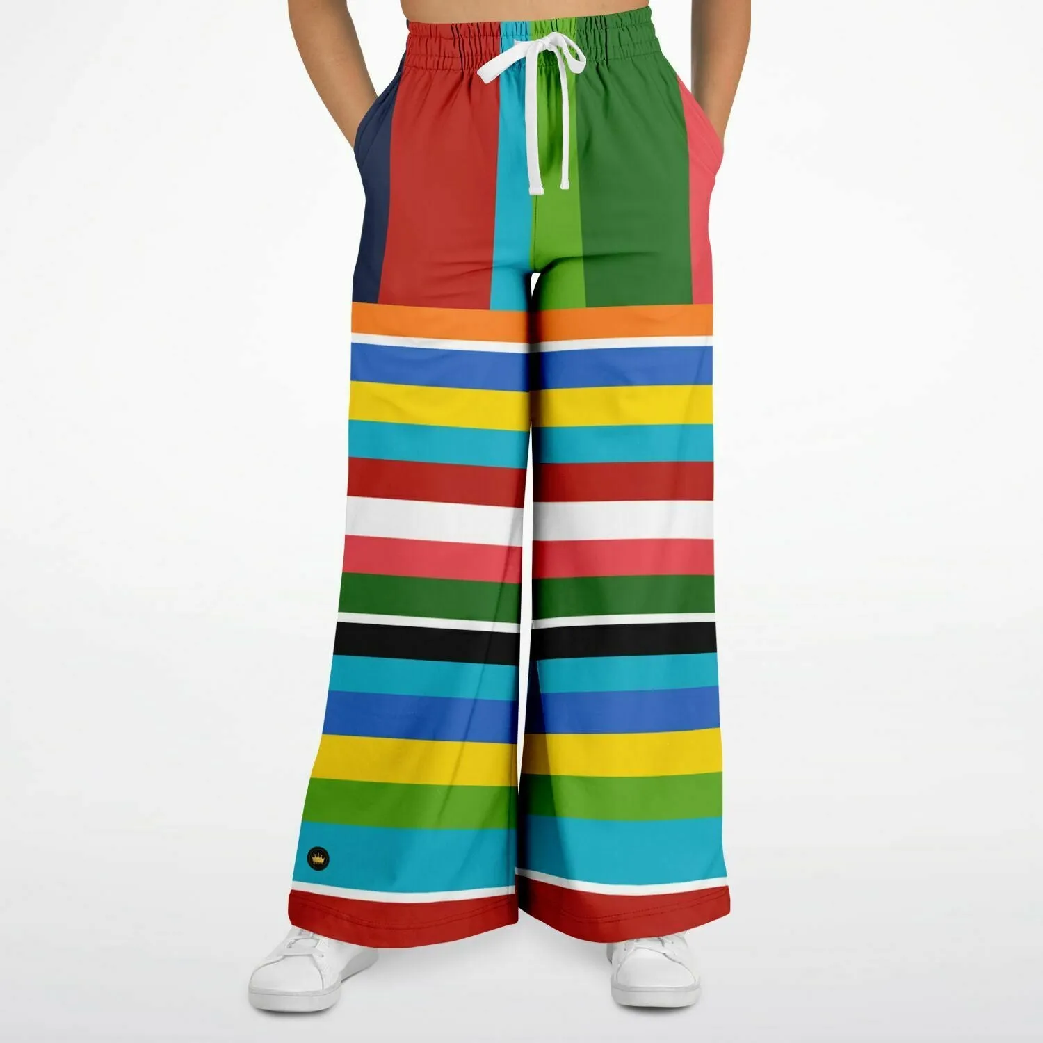 Bal Harbor Yachtie Rugby Stripe Eco-Poly Wide Leg Pants
