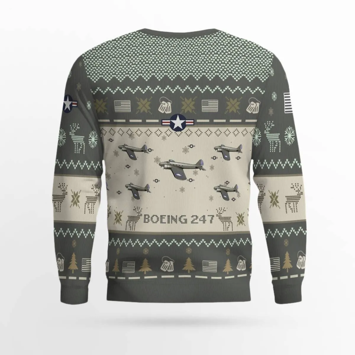 Boeing 247 Aircraft Ugly Sweater, Ugly Sweater Christmas Shirt for Men Dad Veteran