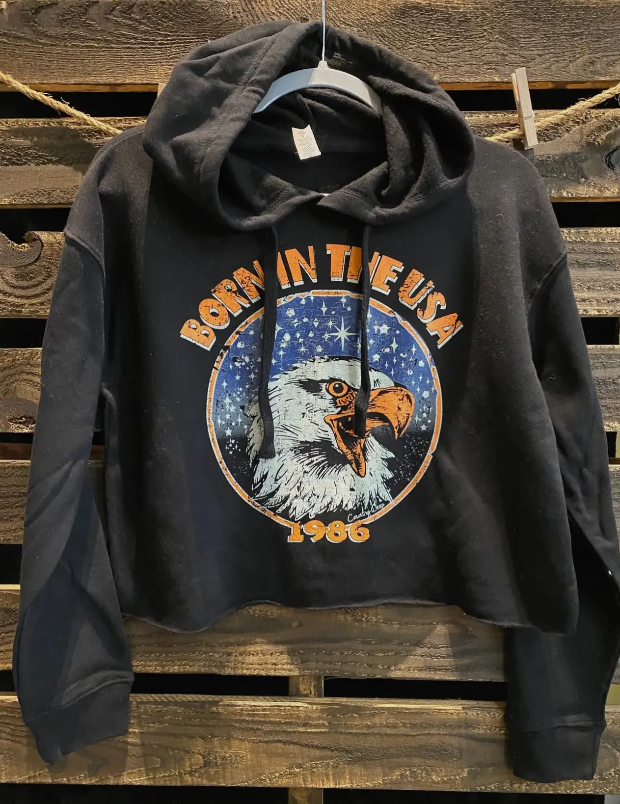 Born in the USA Cropped Hoodie