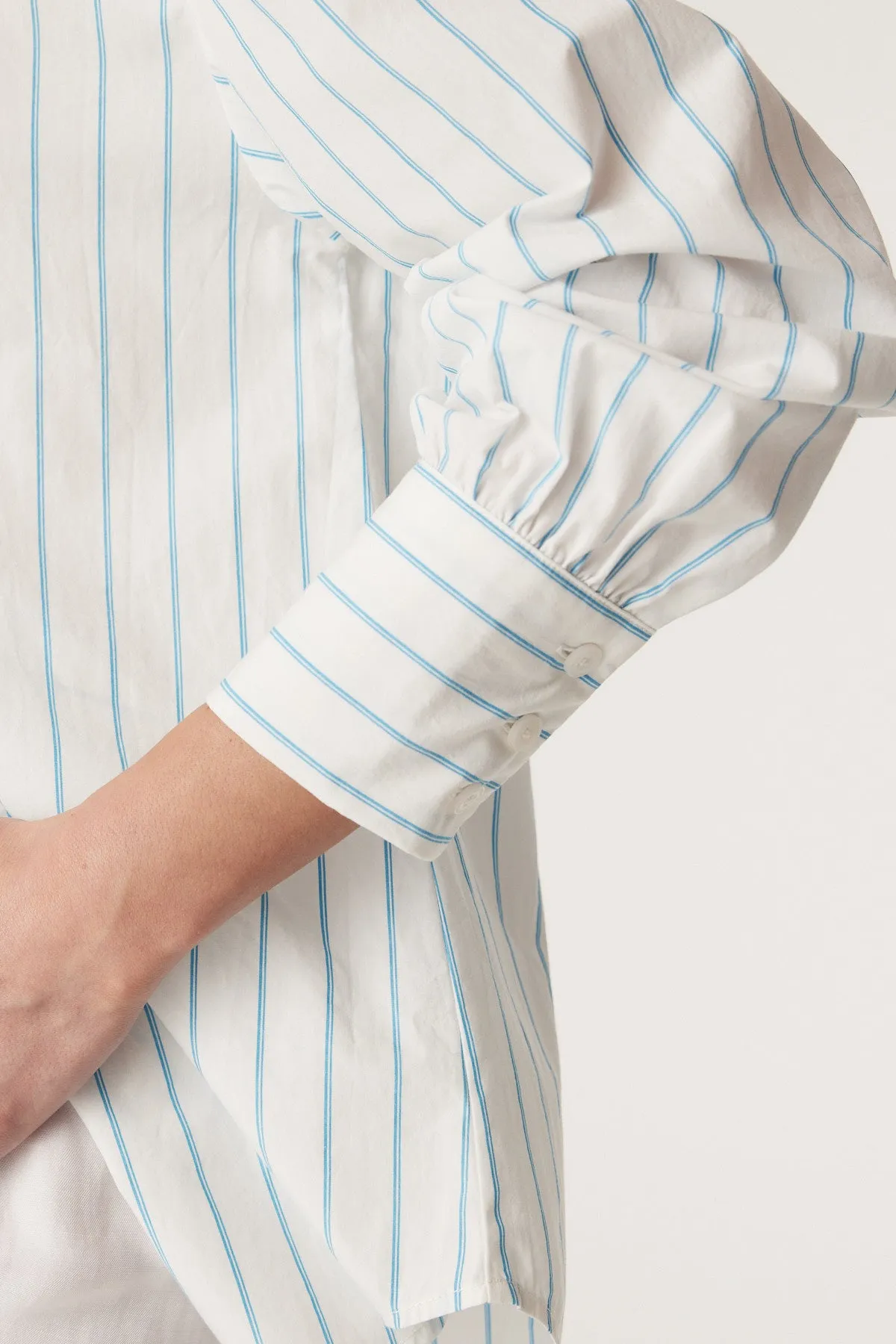 Boyfriend Shirt - Aqua Stripe