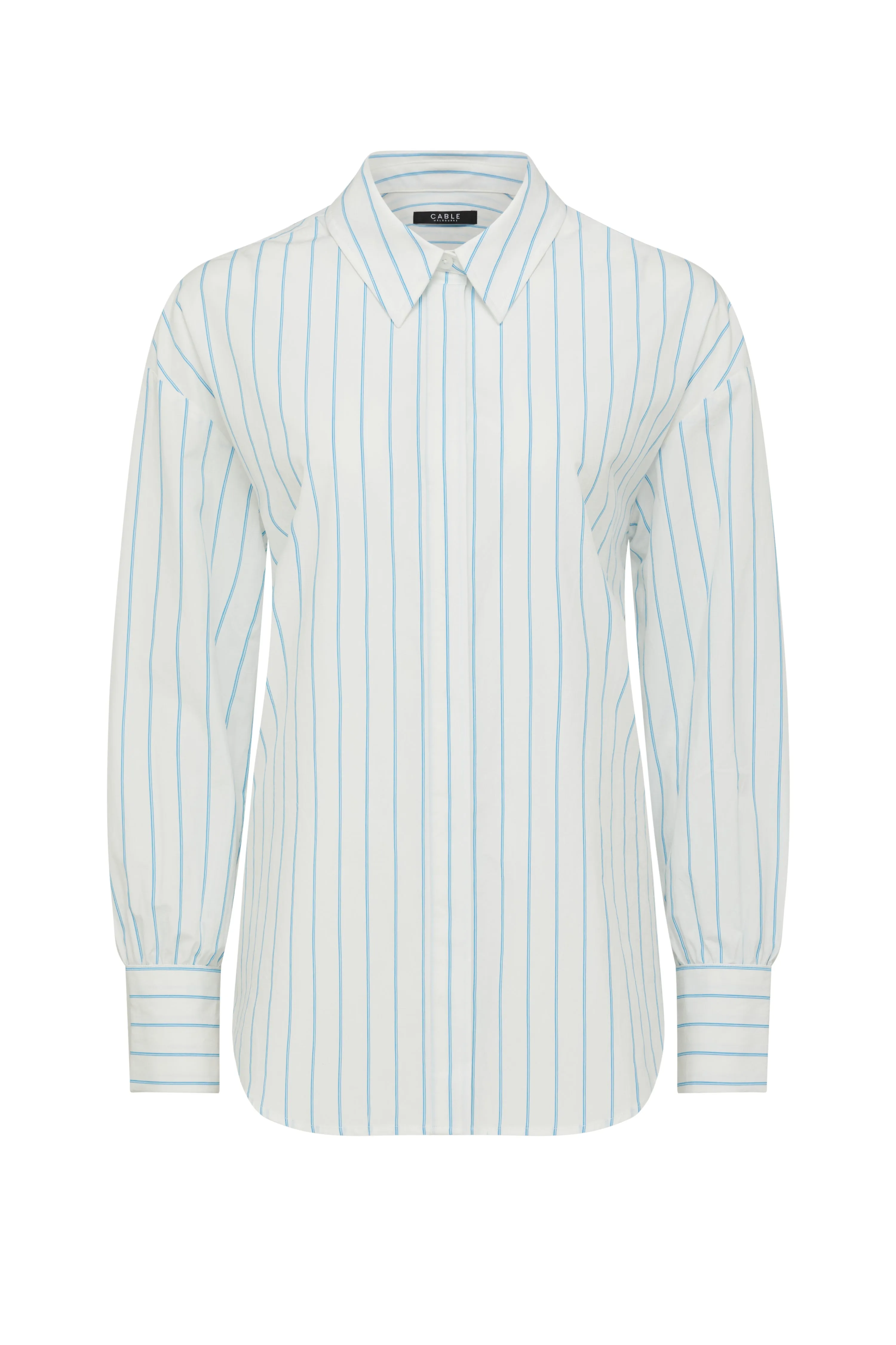 Boyfriend Shirt - Aqua Stripe