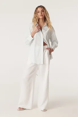 Boyfriend Shirt - Aqua Stripe