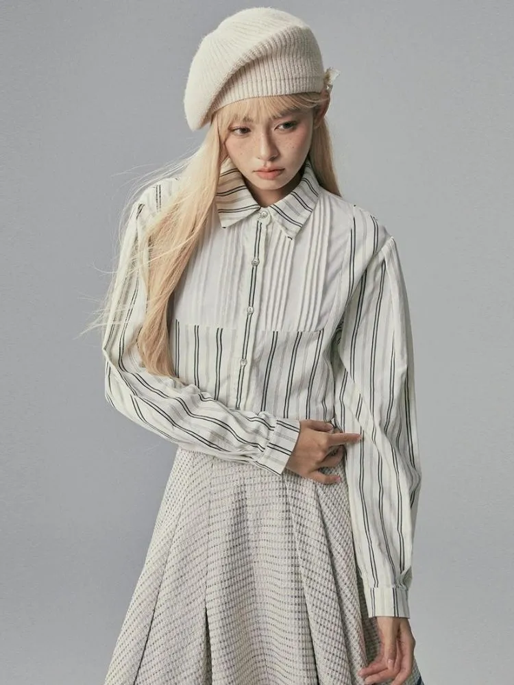 Boyfriend style long sleeve striped shirt【s0000003716】