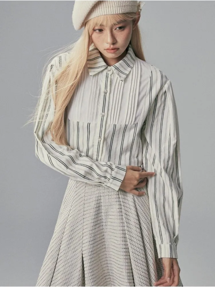 Boyfriend style long sleeve striped shirt【s0000003716】