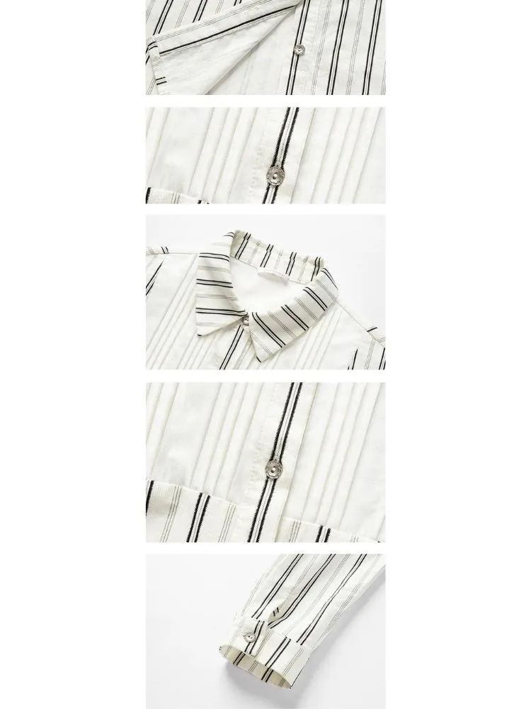 Boyfriend style long sleeve striped shirt【s0000003716】