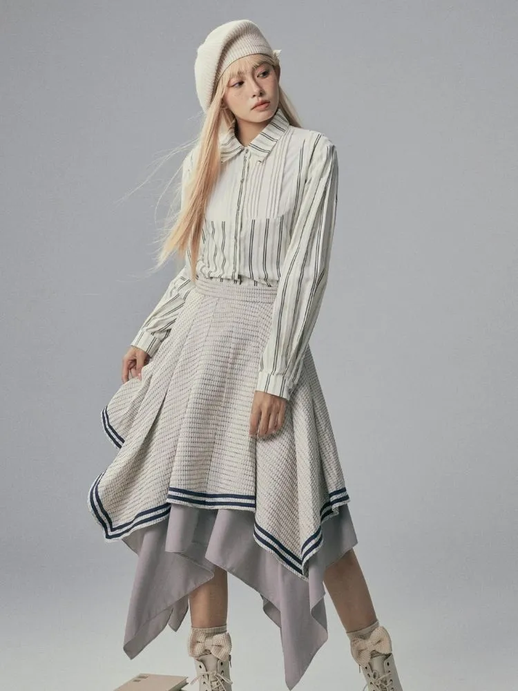Boyfriend style long sleeve striped shirt【s0000003716】