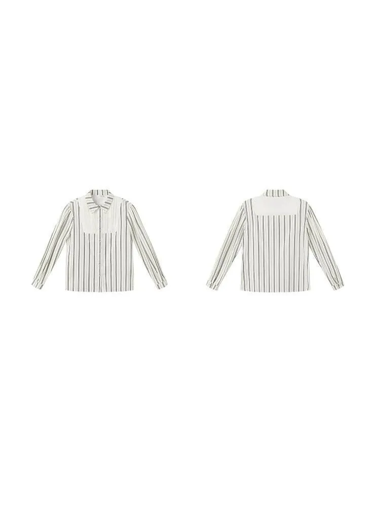 Boyfriend style long sleeve striped shirt【s0000003716】