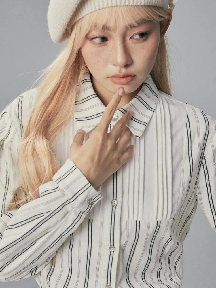 Boyfriend style long sleeve striped shirt【s0000003716】