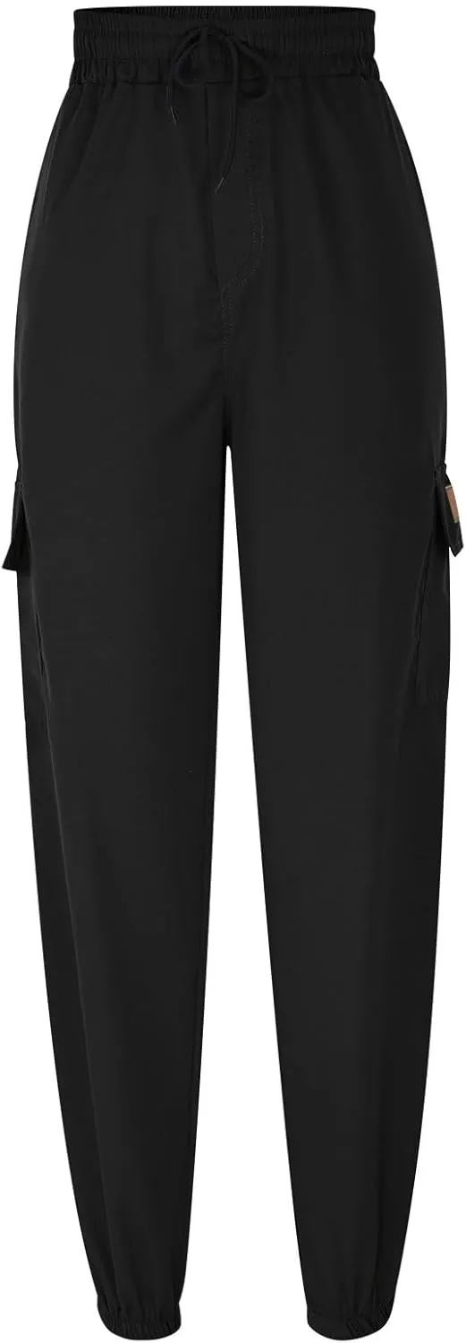 Cargo Pants for Men Baggy Joggers Elastic Waist Drawstring Sweatpants Streetwear with Multi Pockets Hiking Fishing Gear