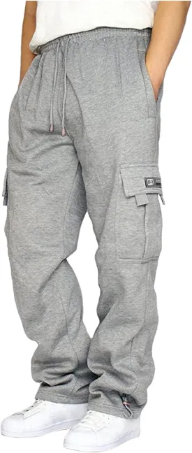 Cargo Sweatpants for Men Baggy Lightweight Athletic Joggers with Pockets Workout Mencomfy Open Bottom Sweat Pants