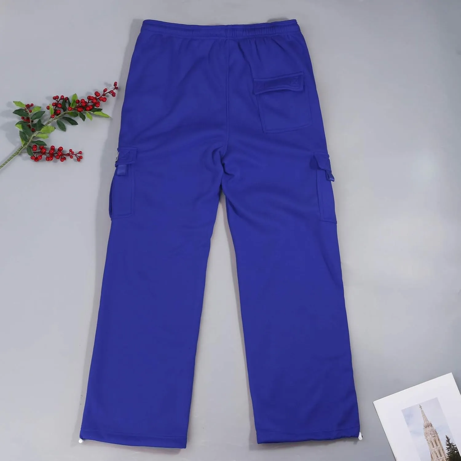 Cargo Sweatpants for Men Baggy Lightweight Athletic Joggers with Pockets Workout Mencomfy Open Bottom Sweat Pants