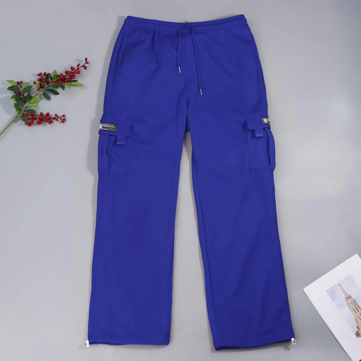 Cargo Sweatpants for Men Baggy Lightweight Athletic Joggers with Pockets Workout Mencomfy Open Bottom Sweat Pants