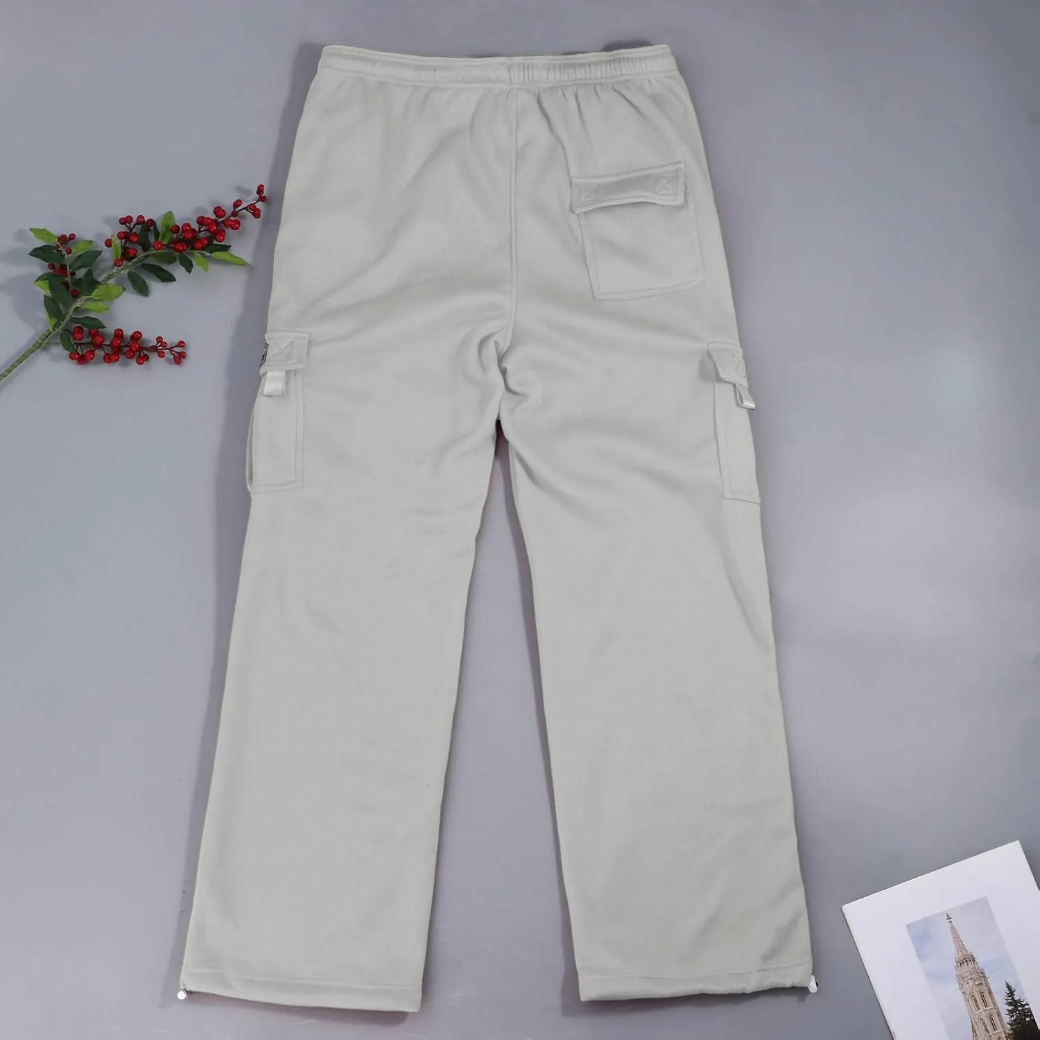 Cargo Sweatpants for Men Baggy Lightweight Athletic Joggers with Pockets Workout Mencomfy Open Bottom Sweat Pants