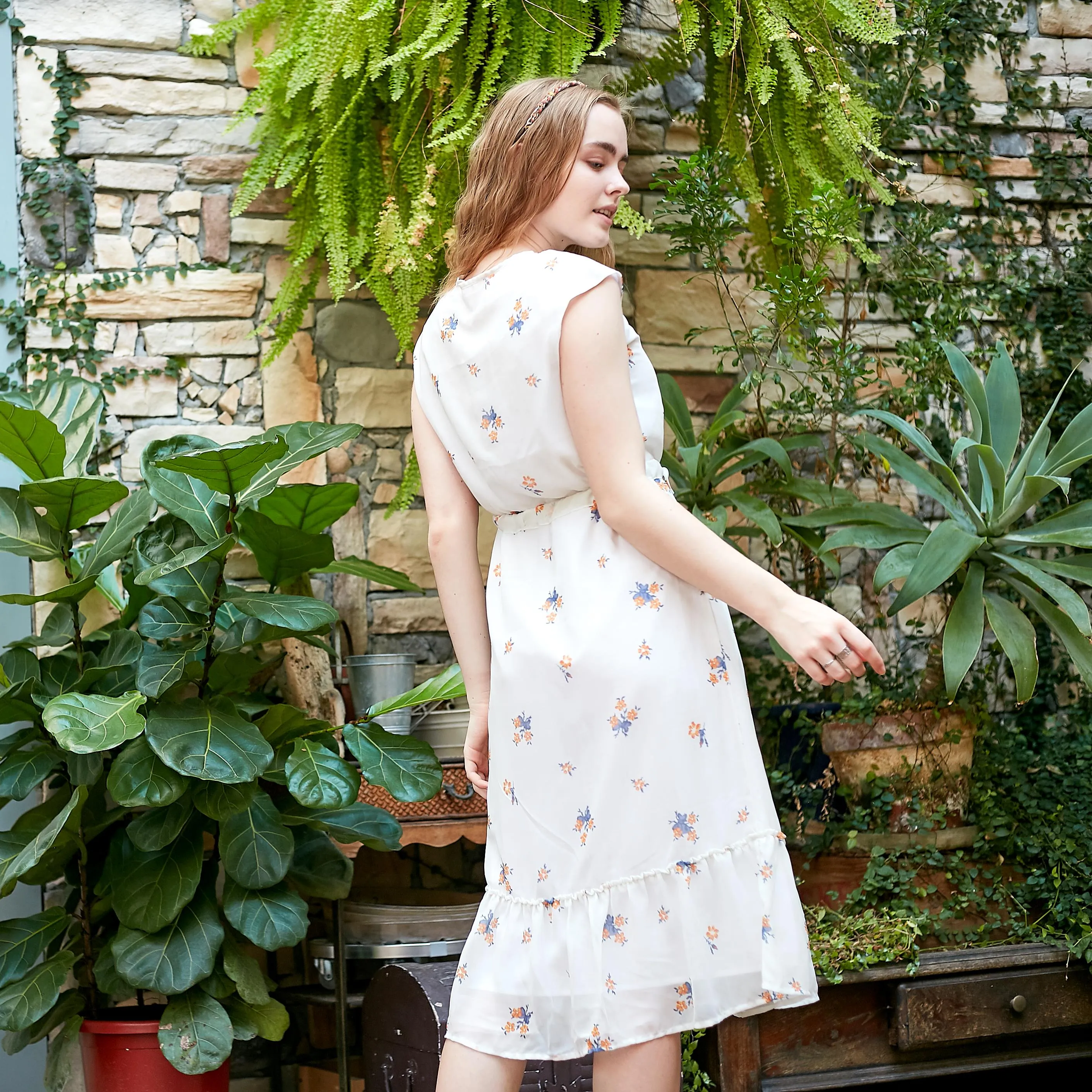 Chiffon floral swing dress