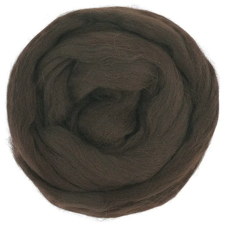 Coffee - Merino Wool Top Roving - 50 gram (1.75 oz) Ball - Color 623