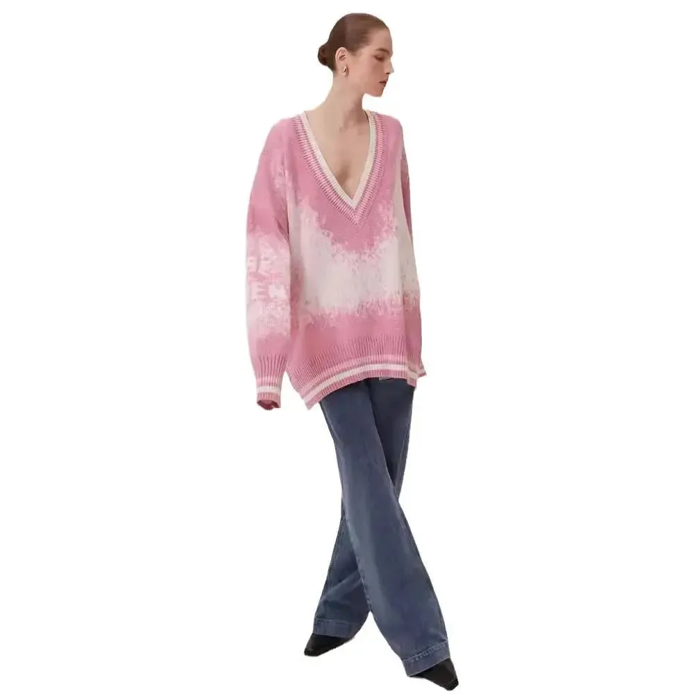 Contrast Colour Loose Wool Top