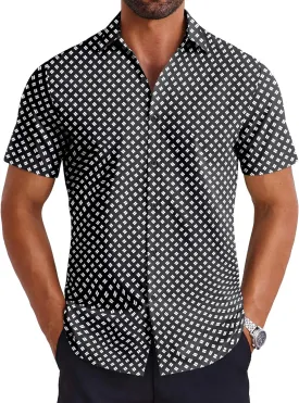 COOFANDY Mens Button Down Shirts Short Sleeve Casual Shirt Summer Untucked Dress Shirts