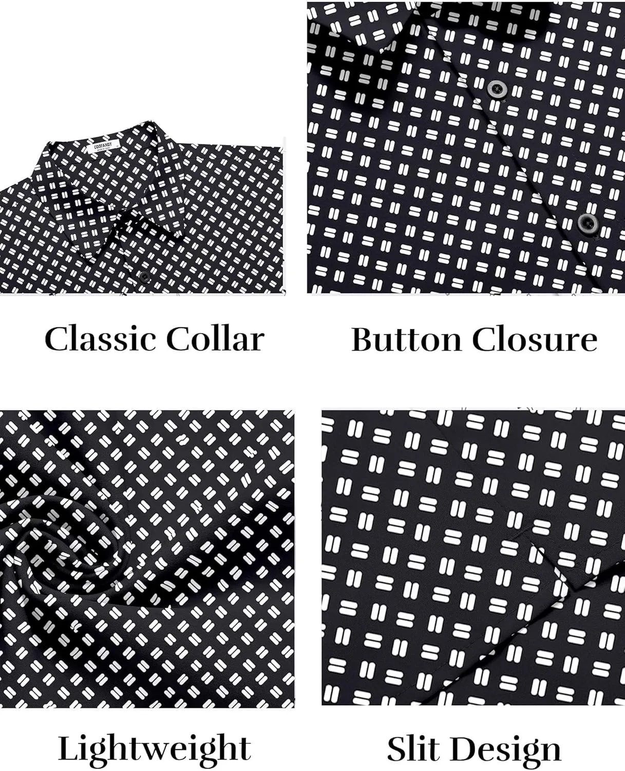 COOFANDY Mens Button Down Shirts Short Sleeve Casual Shirt Summer Untucked Dress Shirts
