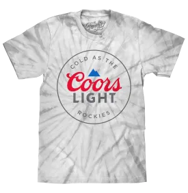 Coors Light Cold as the Rockies Tie Dye T-Shirt - Silver Spider Tie Dye