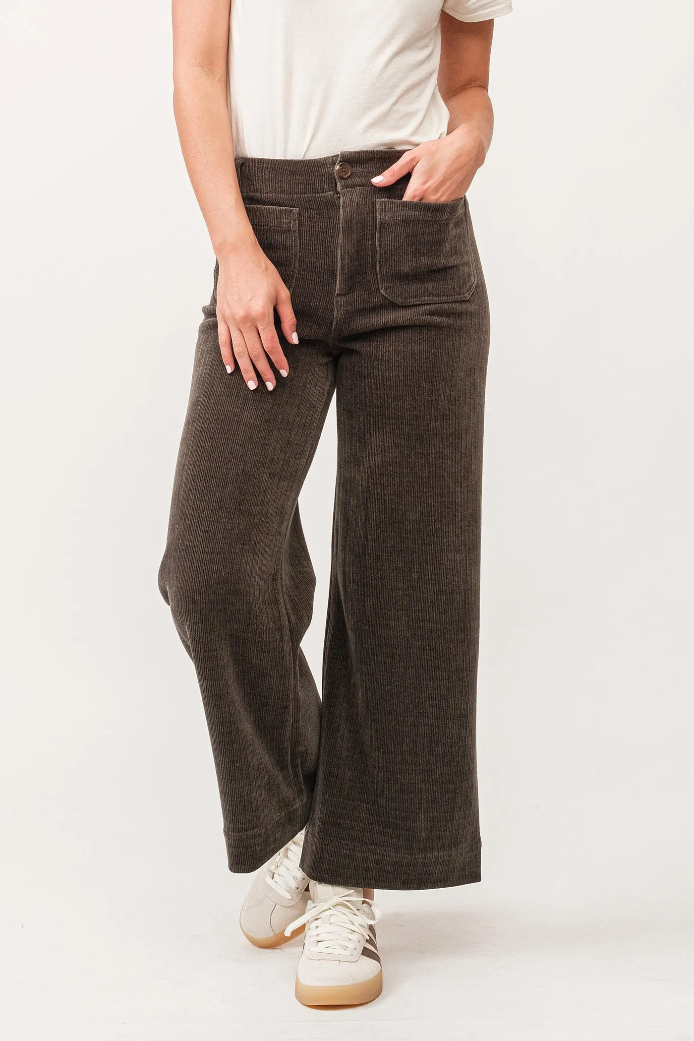 Dear John Audrey High Rise Wide Leg Jean in Dark Olive
