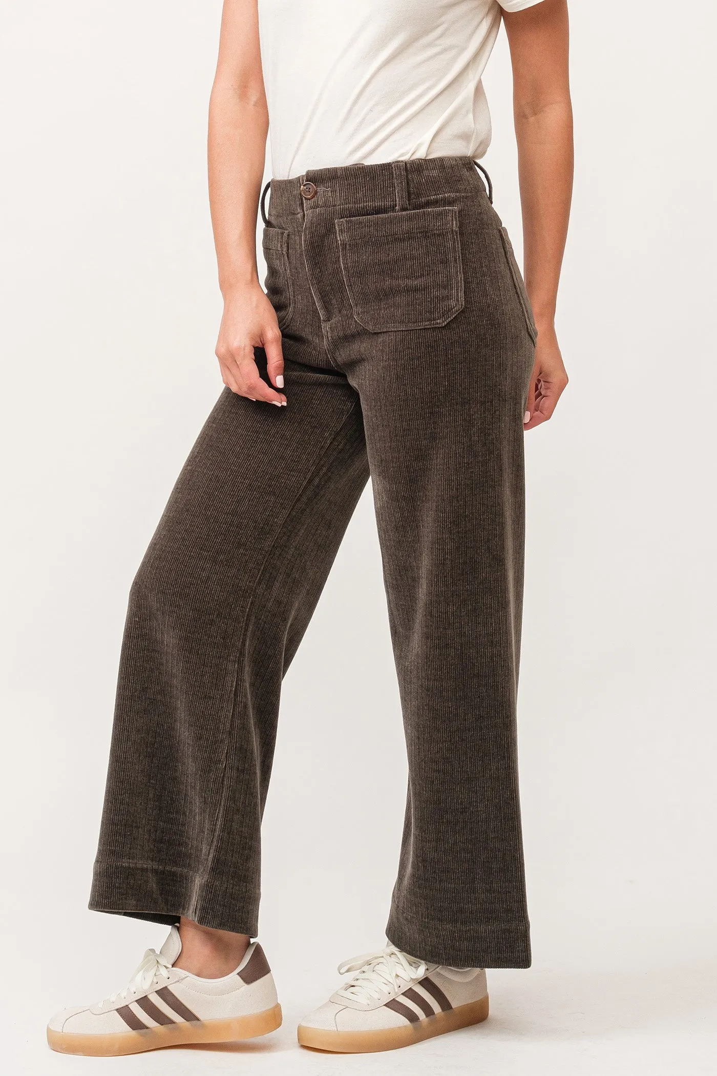 Dear John Audrey High Rise Wide Leg Jean in Dark Olive