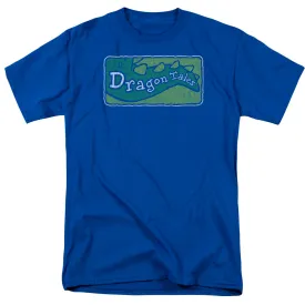 Dragon Tales Logo Distressed Mens T Shirt Royal Blue