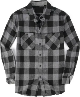Esabel.C Mens Flannel Shirt Regular Fit Long Sleeve,Casual Button Down Plaid Flannel Shirt for Men