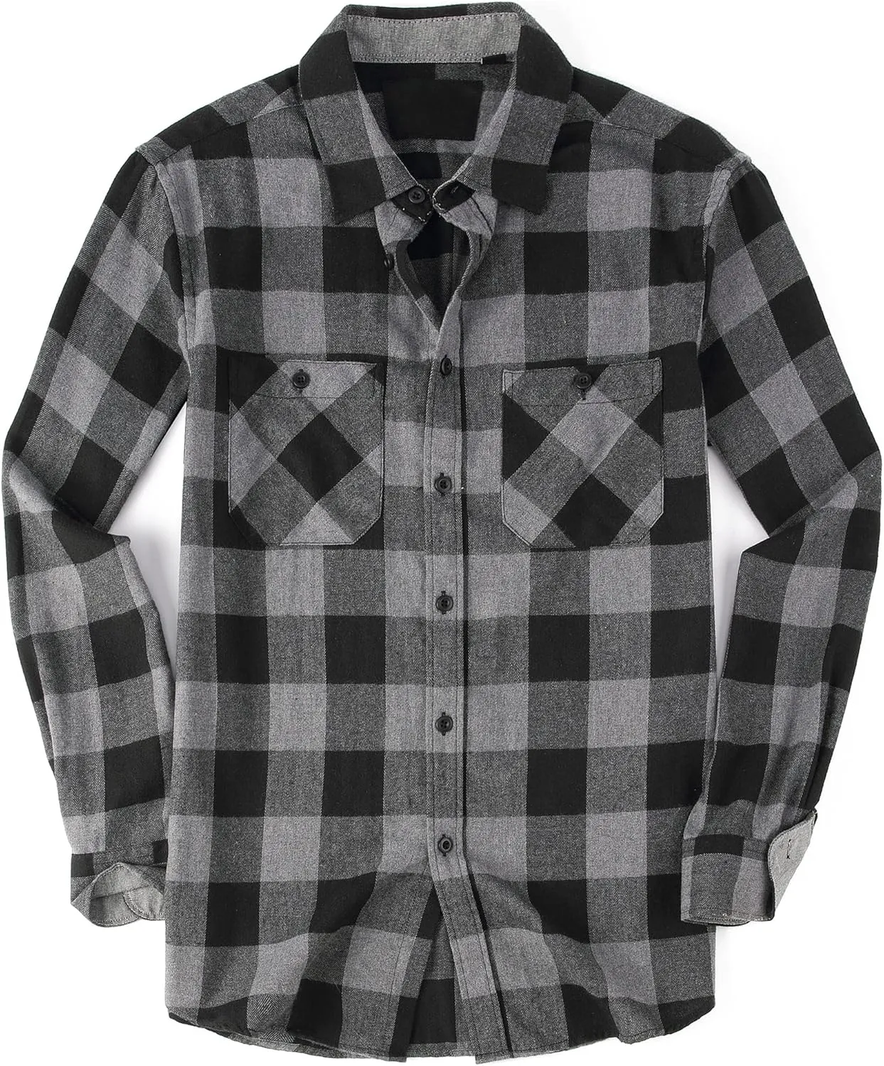 Esabel.C Mens Flannel Shirt Regular Fit Long Sleeve,Casual Button Down Plaid Flannel Shirt for Men