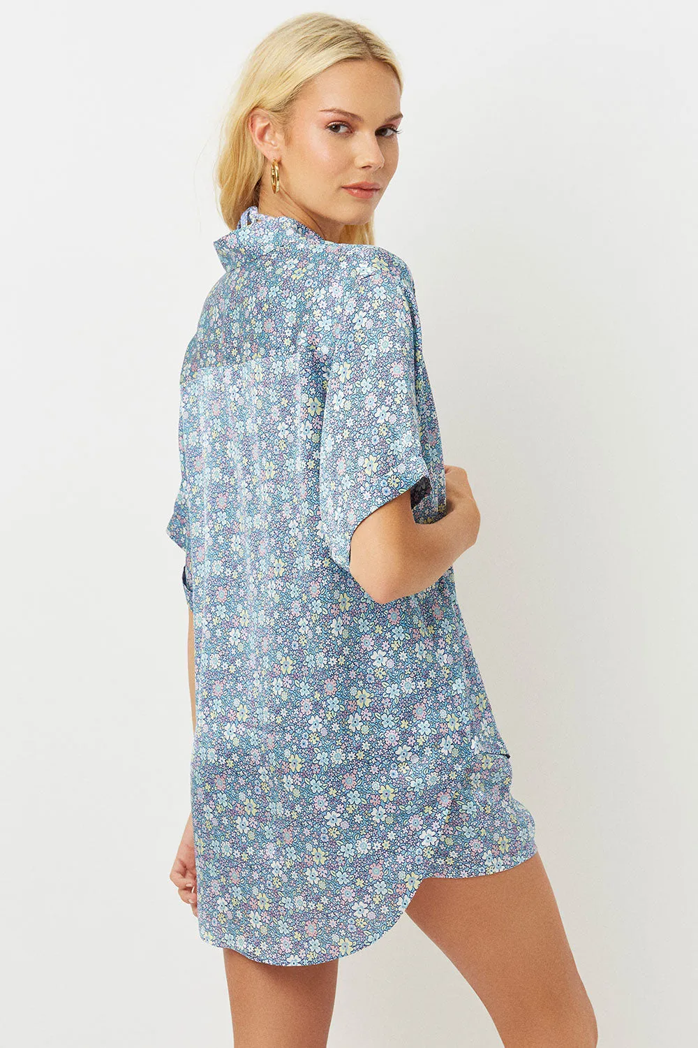 Fifi Silk Button Up Shirt - Springtime