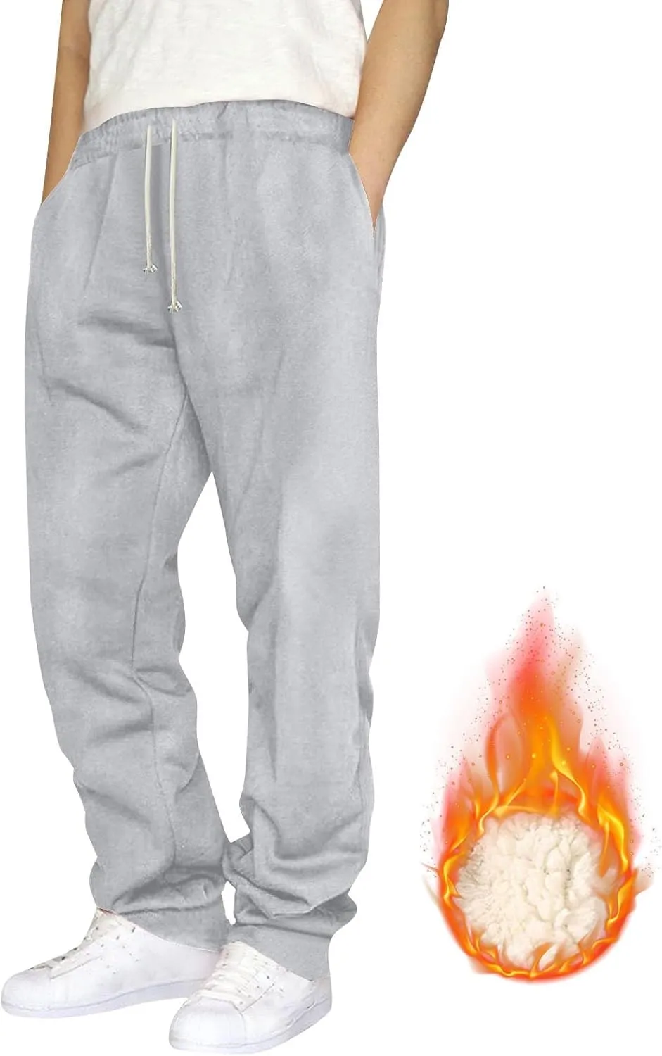 Fleece Joggers for Women Winter Warm Sweatpants Women Sherpa Lined Sweatpants with Pocket Athletic Sweatpants