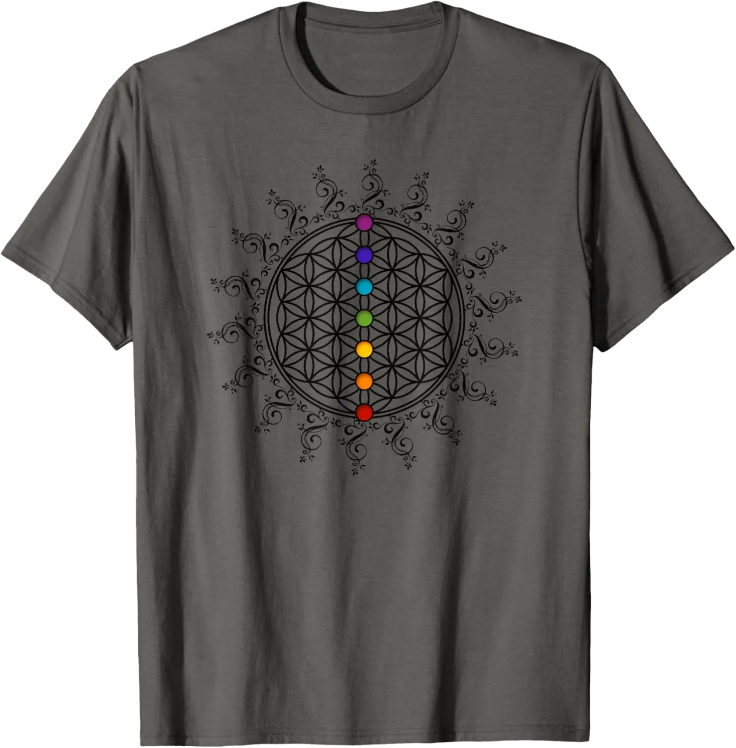 Flower of Life Sacred Geometry Yoga Chakras Meditation Shirt T-Shirt