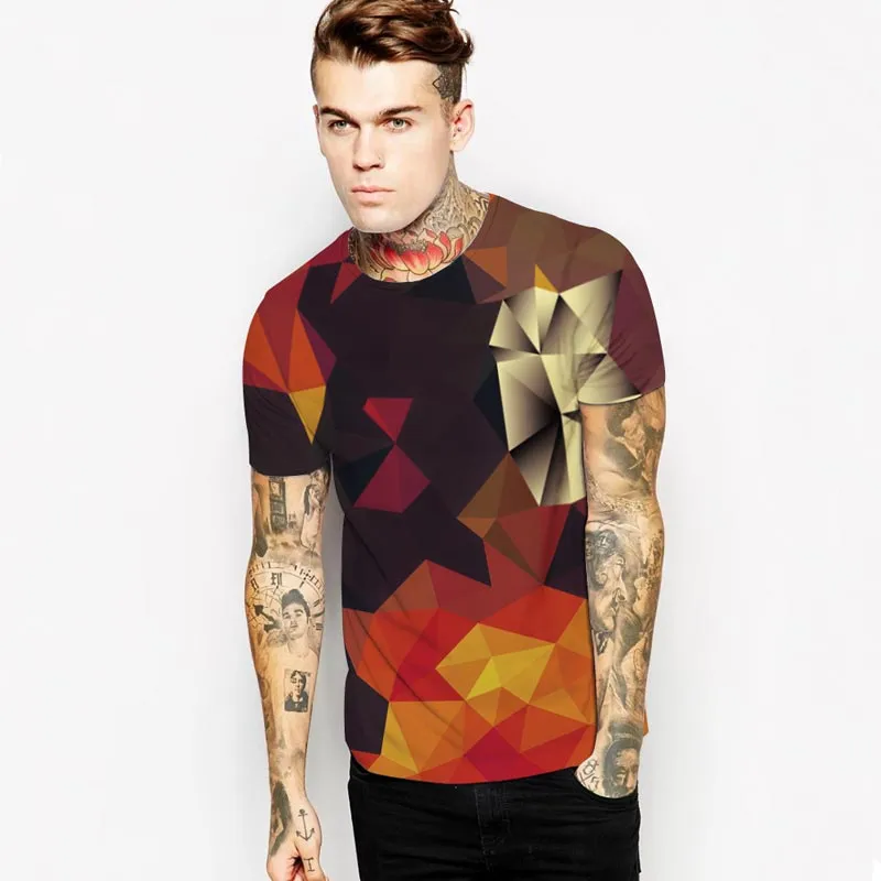 Geometric Plaid Mens T-Shirt