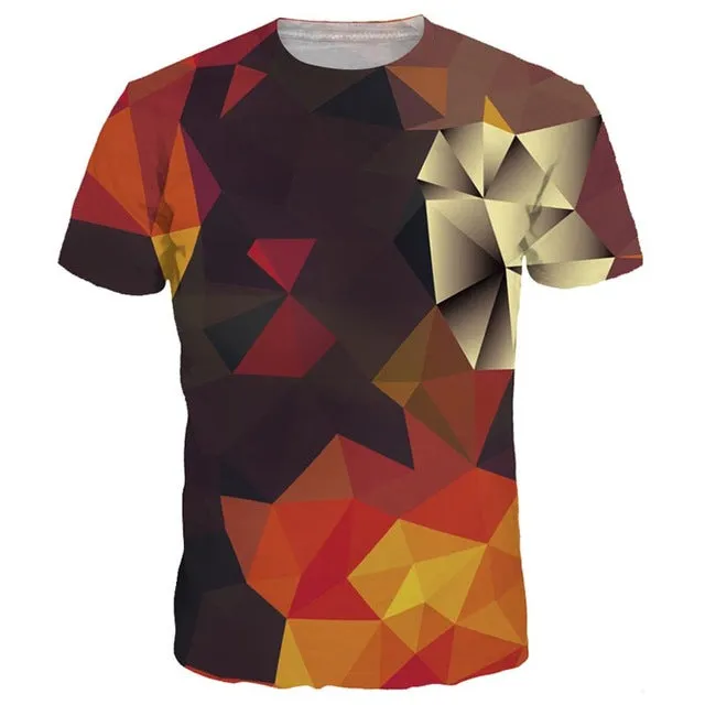 Geometric Plaid Mens T-Shirt