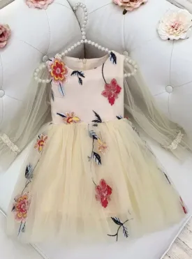 Girls Floral Tulle Fairy Dress