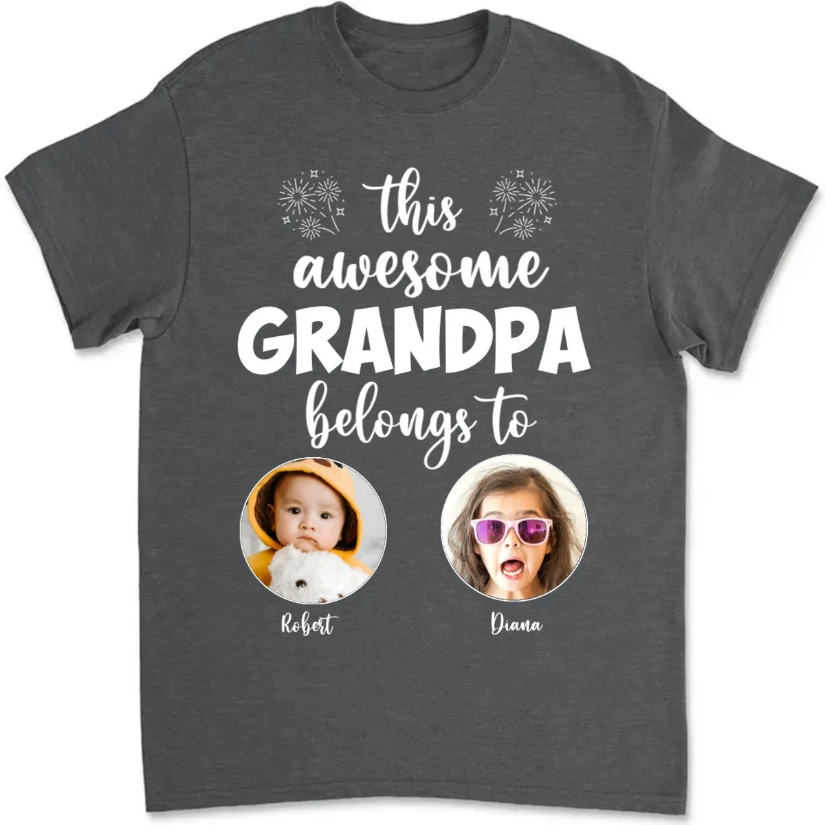 Grandpa - This Awesome Grandpa Belongs To - Personalized Unisex T-shirt