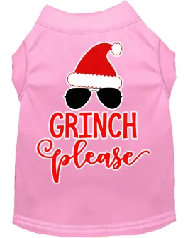 Grinch Please Screen Print Dog Shirt Light Pink Xs (8)