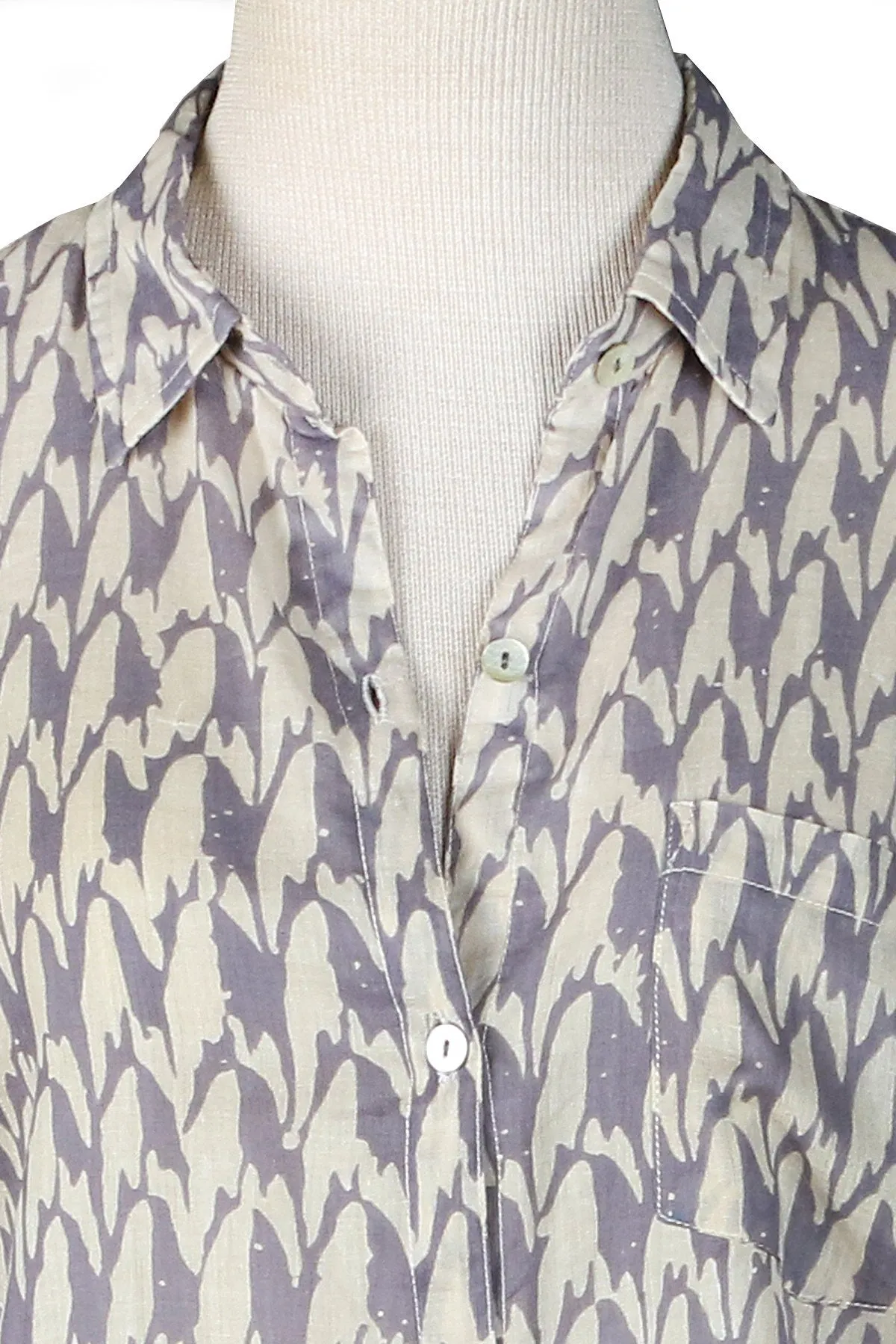 Holi Collection Tan Over-Sized KikiSol Boyfriend Shirt