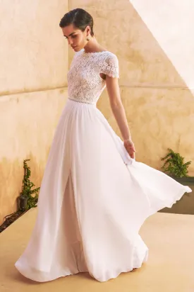 Kelsey Lace Graceful Chiffon Wedding Dress