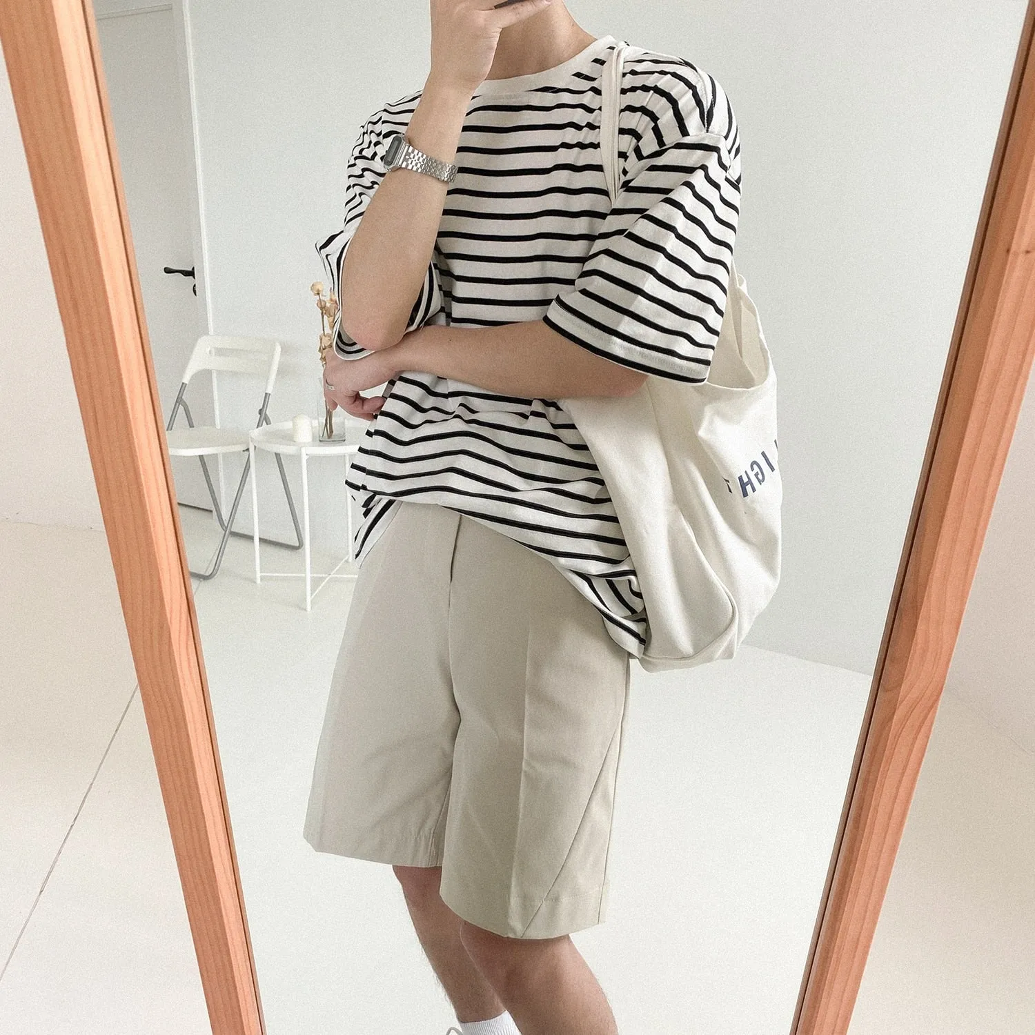 [Korean Style] 3 Colors Oversize Striped T-Shirts