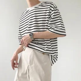 [Korean Style] 3 Colors Oversize Striped T-Shirts