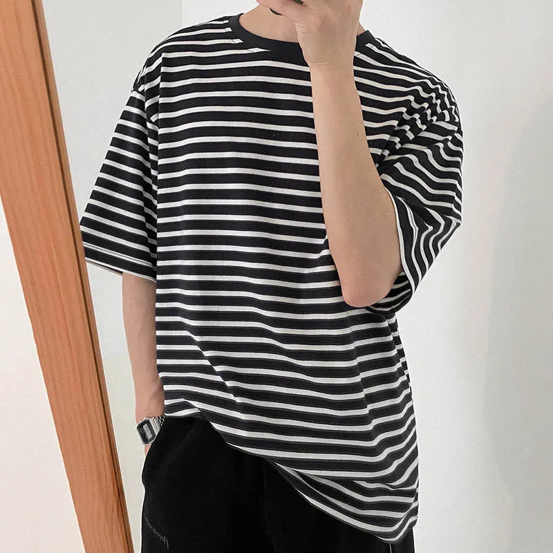 [Korean Style] 3 Colors Oversize Striped T-Shirts