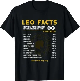 Leo Facts Funny Horoscope Astrology Zodiac Sign T-Shirt